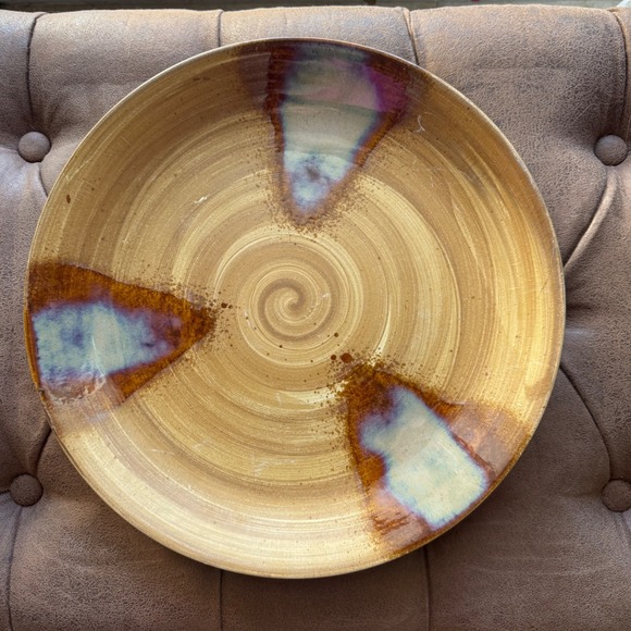 Sango Other - Sango Splash 4951 Serving Chop Plate 12" Brown Drip Glaze Stoneware Discontinued